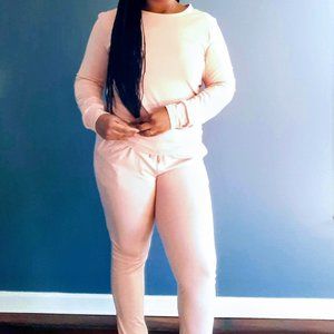 Long Sleeve Lounge Set in Dusty Pink